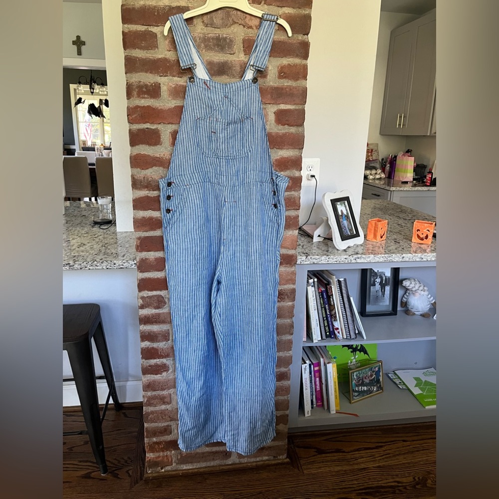 Faherty mechanic linen overalls